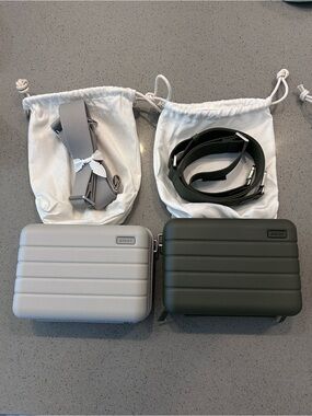 Away Hard-Shell Toiletry Cases — Olive & Light Gray